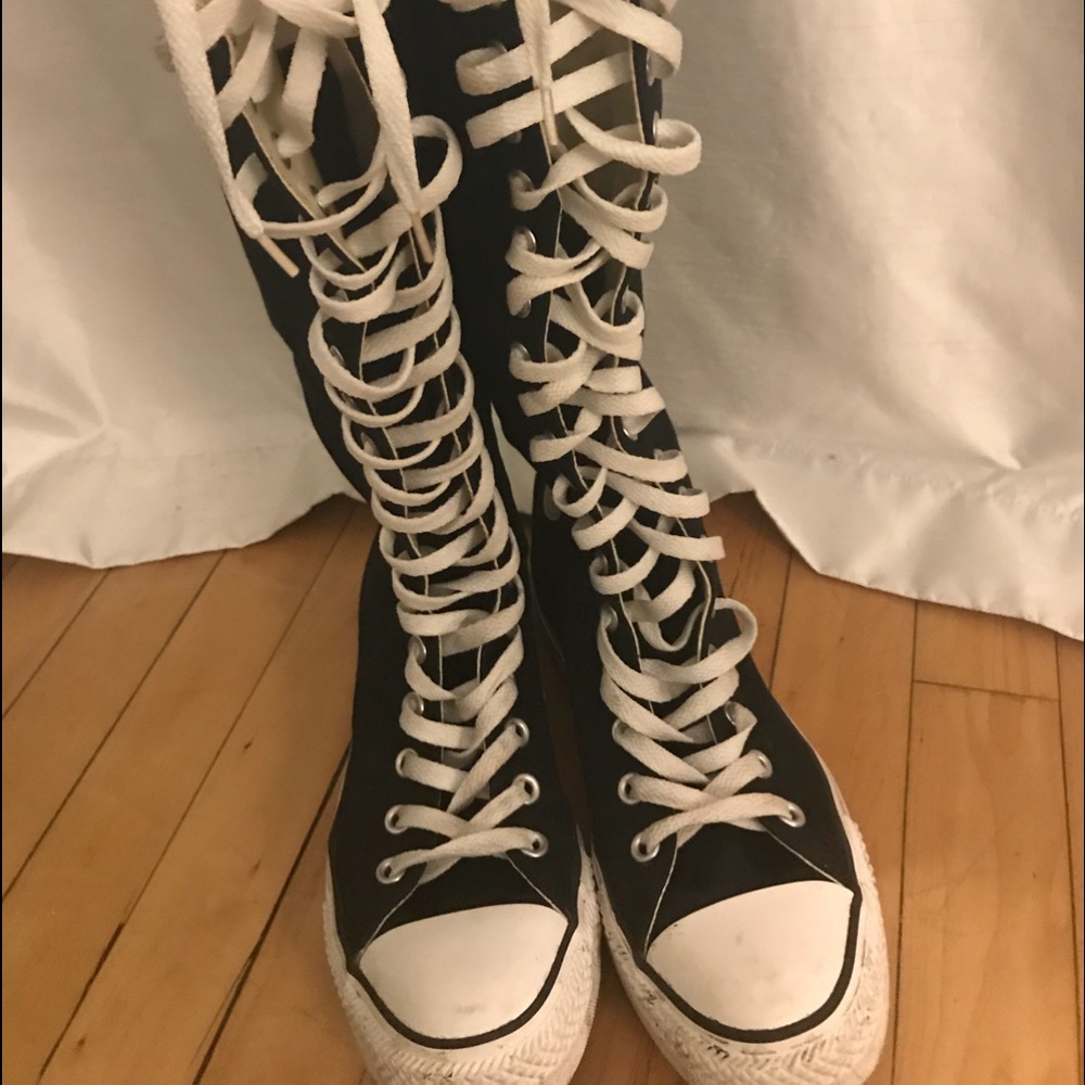 Lace up knee high Chucks